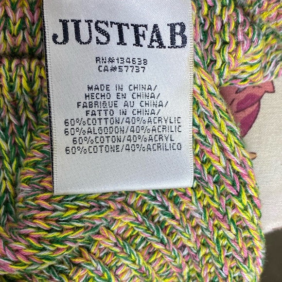 JustFab Women’s Hi Lo Cropped Dolman Sweater M Multicolored Casual Spring Summer - Picture 6 of 13